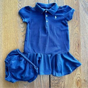 Navy Blue Polo Dress Set | Size 24m
